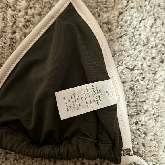 Aerie Wide Rib String Triangle Halter Bikini Top - Picture 6 of 6